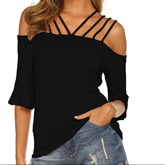 Super cute woman off shoulder top ruffle sleeve - Picture 6 of 9